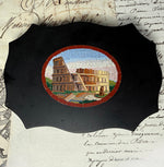 Antique 19th Century Italian Grand Tour Micro Mosaic Paperweight Plaque with Roman Coliseum