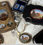 Antique 19th Century Italian Grand Tour Micro Mosaic Paperweight Plaque with Roman Coliseum