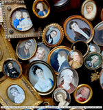 Fine Georgian English Portrait Miniature Lady in Bonnet, 15k Bracelet Clasp Mount Pendant Conversion