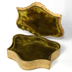 Antique French Gilt Bronze Jewelry Casket, Box with Hand Painted Portrait Miniature