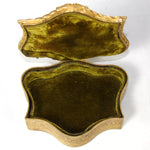 Antique French Gilt Bronze Jewelry Casket, Box with Hand Painted Portrait Miniature