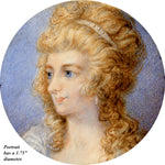 Antique French Napoleon III Bronze Jewelry Casket, Box, Portrait Miniature of Blue Eyed Beauty