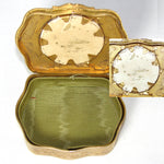 Antique French Napoleon III Bronze Jewelry Casket, Box, Portrait Miniature of Blue Eyed Beauty