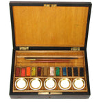 Antique French J.M. Paillard Watercolor Aquarelle Painting Artist's Box, Inlaid Rosewood Chest