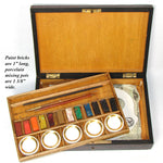 Antique French J.M. Paillard Watercolor Aquarelle Painting Artist's Box, Inlaid Rosewood Chest