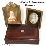 Antique French J.M. Paillard Watercolor Aquarelle Painting Artist's Box, Inlaid Rosewood Chest