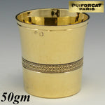 Elegant Antique French PUIFORCAT 18k Gold on Sterling Silver Vermeil Cordial or Shot Glass