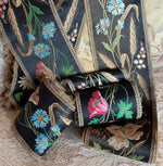 Antique 5+" x 10 Feet Long French Loomed Cotton and Silk Embroidered Ribbon Trim, Make or Trim Pillows
