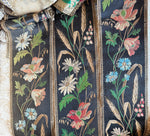 Antique 5+" x 10 Feet Long French Loomed Cotton and Silk Embroidered Ribbon Trim, Make or Trim Pillows