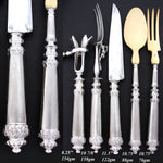 Antique French Sterling Silver 5pc Serving Utensil Set, Meat Carving & Salad Service, Orig. Box