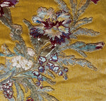 Superb 4' x 18" Antique Catholic Alter Cloth, Silk Embroidery and 59" of Gold Metallic 3" Fringe