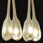 Elegant Antique Hallmarked 12pc Vermeil 4" Demitasse Sized Teaspoon Set, Fiddle Style Pattern