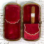 Fine Antique 1870s French Cigar Case,Tortoise Shell, Silver Cartouche - Tortoiseshell