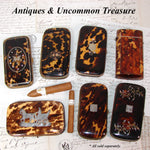 Fine Antique 1870s French Cigar Case,Tortoise Shell, Silver Cartouche - Tortoiseshell