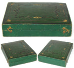 Elegant Antique French Vermeil Gold Plated Solid Silver 12pc Teaspoon Set, Gilt Embossed Box