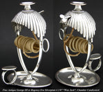 Rare Antique Early 1800s Georgian Silver Plate 6" Wax Jack, Desk or Writer's Candle