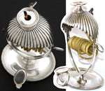 Rare Antique Early 1800s Georgian Silver Plate 6" Wax Jack, Desk or Writer's Candle