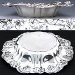 Gorgeous Antique Whiting Art Nouveau Sterling Silver 8.75" Bowl, "Violet" Pattern Floral Repousse
