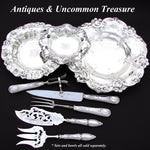 Gorgeous Antique Whiting Art Nouveau Sterling Silver 8.75" Bowl, "Violet" Pattern Floral Repousse