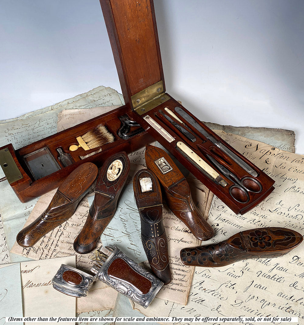RARE 18th Century Antique French Vest Necessaire, Etui with Aventurine Complete with Original Tools