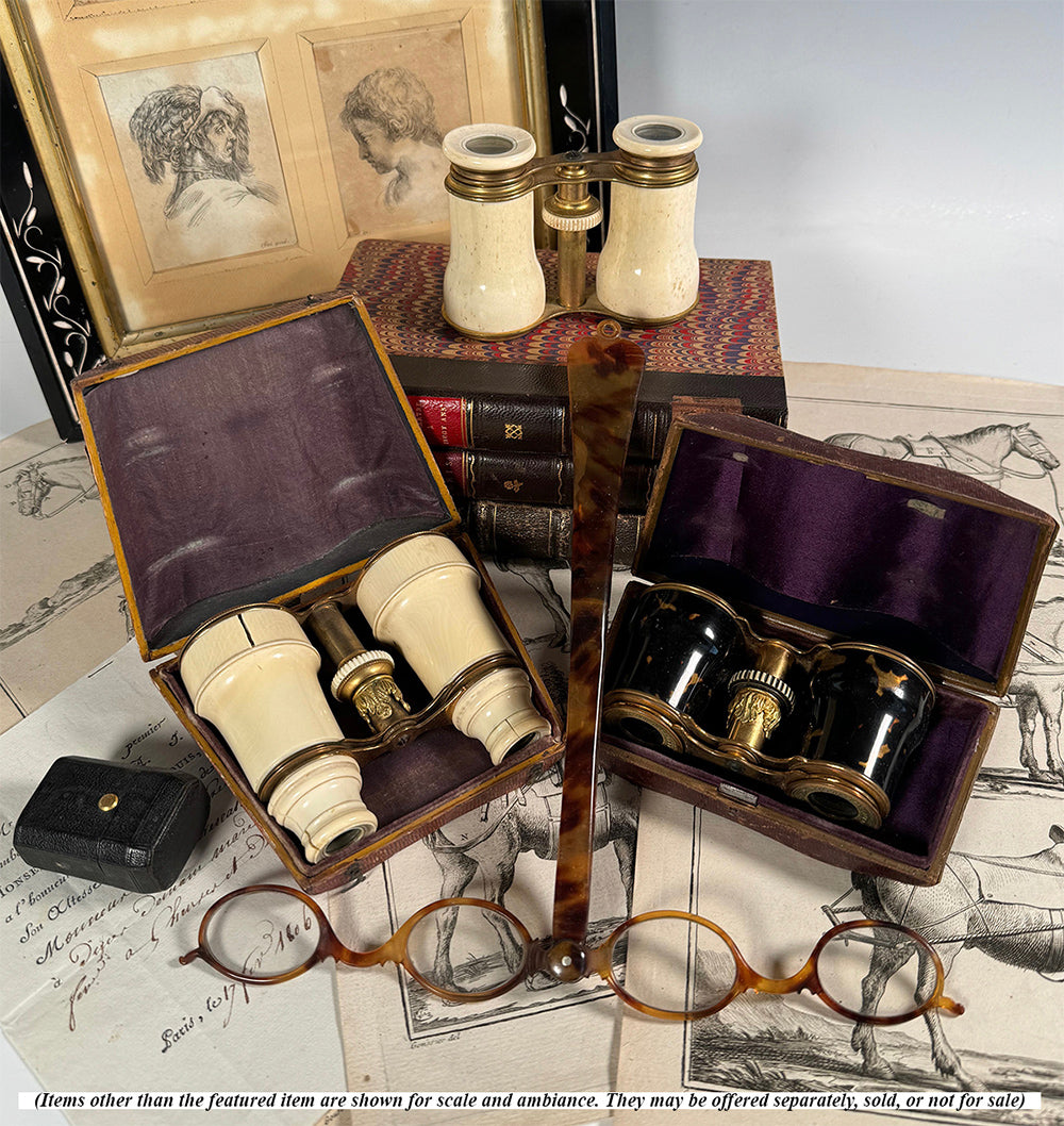 Antique French Palais Royal Opera Glasses, Binoculars, Duc d'Orleans, late 1700s - early 1800s
