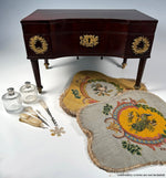 RARE Antique French Palais Royal Piano Shape Sewing Box, Scent Bottles, MOP Sewing Tools, 18k