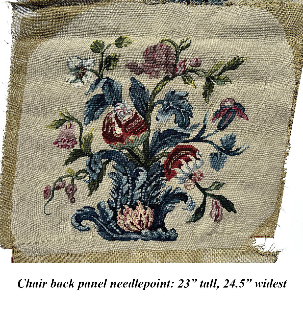 Fabulous Petit Point Needlepoint Unused Panels Made for Chair Upholstery, Make up 2 Pillows