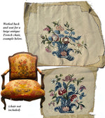 Fabulous Petit Point Needlepoint Unused Panels Made for Chair Upholstery, Make up 2 Pillows