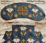 RARE Find! Antique French Silk Needlepoint Panels to Upholster an Antique Prie Dieus Prayer Chair