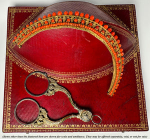 Antique French Empire Red Coral Tiara 3, Napoleon I Era Diadem, Crown, Hair Ornament