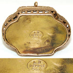 Antique French Victorian Era Tiny 2 3/4" Ring Box or Jewelry Casket, Thick Beveled Glass Top
