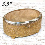 Lovely Antique French Victorian Era 3.5" Display Box or Jewelry Casket, Thick Beveled Glass Top