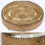 Lovely Antique French Victorian Era 3.5" Display Box or Jewelry Casket, Thick Beveled Glass Top