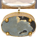 Lovely Antique French Victorian Era 3.5" Display Box or Jewelry Casket, Thick Beveled Glass Top