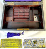 Large French Antique Compas Superieurs Drafting Compass Set, Nécessaire, Boulle Inlay Rosewood Box, Watercolor Bricks, Aquarelle