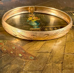 Beautiful Vintage Satin Finish and Engraved 14k Yellow Gold 3/8" Wide Bangle Bracelet, 7" Wrist