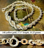 Vintage 14k Yellow Gold Graduated Link Necklace, 11.23 Grams and 17 1/2" Length, c.1980s