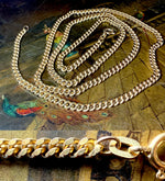 Antique Edwardian Era 25.5" Long Solid Link 9k Gold Muff Chain, 21.73 Grams, Marked and Tested