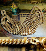 Antique Edwardian Era 25.5" Long Solid Link 9k Gold Muff Chain, 21.73 Grams, Marked and Tested