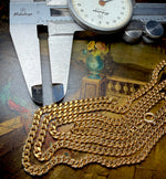 Antique Edwardian Era 25.5" Long Solid Link 9k Gold Muff Chain, 21.73 Grams, Marked and Tested