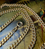 Antique Edwardian Era 25.5" Long Solid Link 9k Gold Muff Chain, 21.73 Grams, Marked and Tested