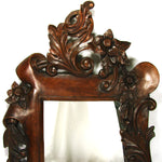 Antique to Vint. French Carved Wood 25.5" Wall Mirror: Acanthus, Foliage & Flowers