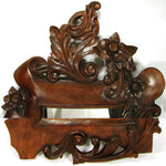 Antique to Vint. French Carved Wood 25.5" Wall Mirror: Acanthus, Foliage & Flowers