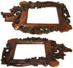 Antique to Vint. French Carved Wood 25.5" Wall Mirror: Acanthus, Foliage & Flowers