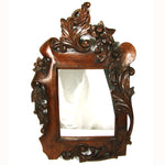 Antique to Vint. French Carved Wood 25.5" Wall Mirror: Acanthus, Foliage & Flowers