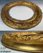 Fabulous Ornate Antique French Frame 24" x 20", Gesso on Wood c.1830s for Painting or Mirror
