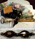 Exquisite 19th Century Napoleon III French Lorgnette in Tortoise Shell and 18k Gold w Medallion and Monogram
