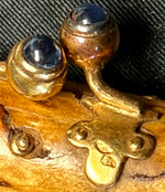 Stunning Bespoke Russian Wood Match Vesta French 18k Gold, Sapphires, and Rich Black Moire Silk Cigar Case