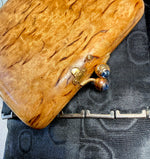 Stunning Bespoke Russian Wood Match Vesta French 18k Gold, Sapphires, and Rich Black Moire Silk Cigar Case