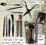 RARE 18th Century Antique French Vest Nécessaire, Etui Fine Sardonyx Agate, Silver, Complete with Original Tools